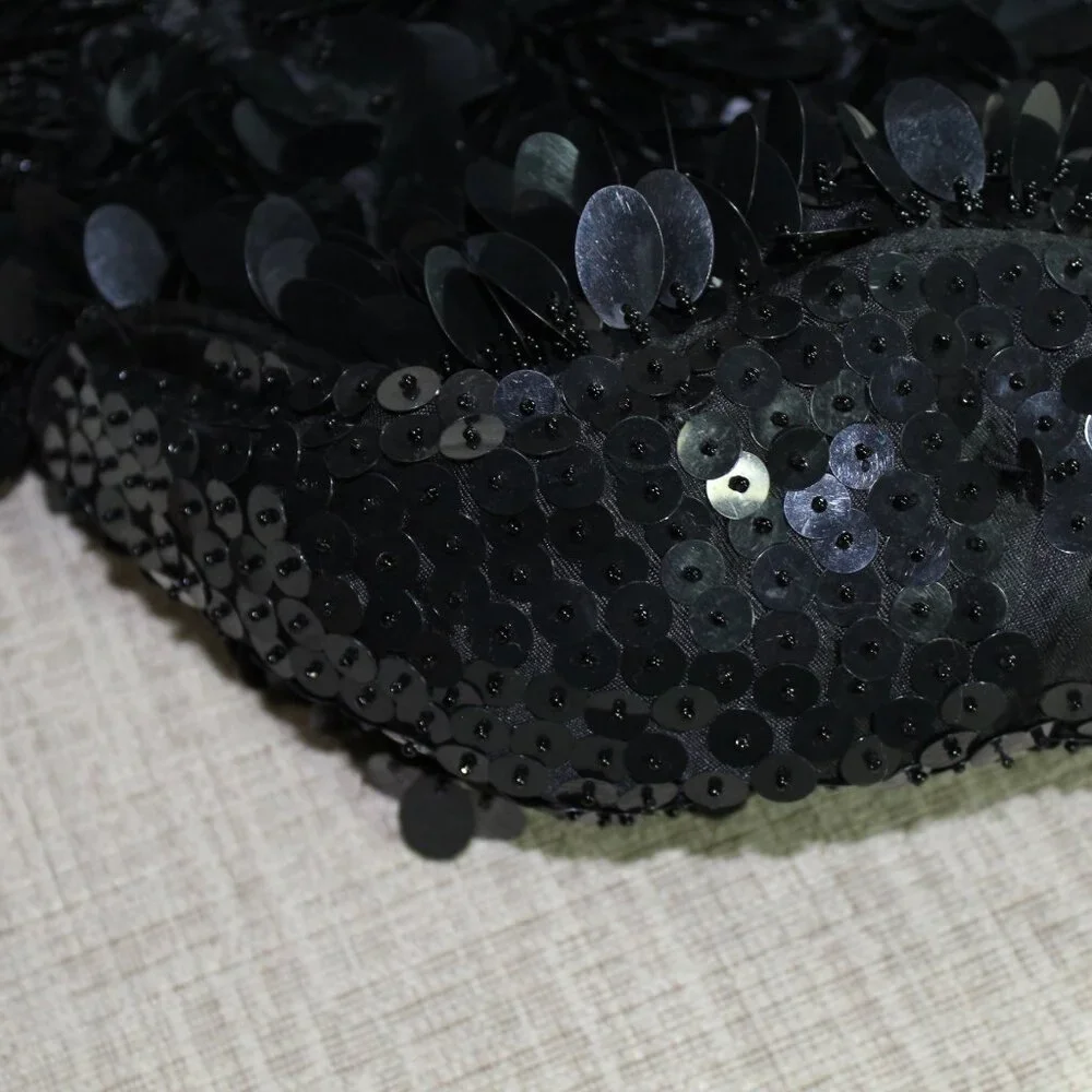 Vintage Nicole Lee Collection Black Large Sequin Hand Bag